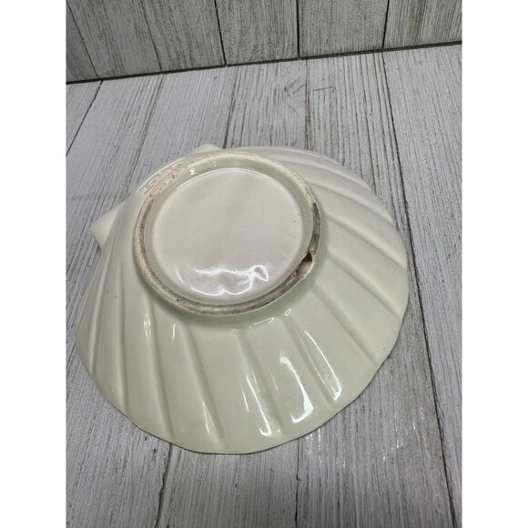 Vintage Fitz & Floyd Shell Trinket Soap Dish Ceramic White Beach Decor 5" DIA - Picture 8 of 13